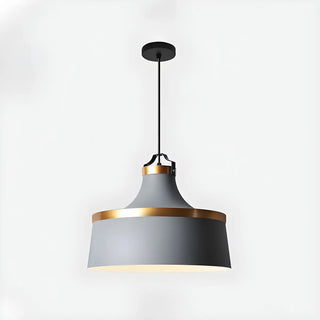 Minimalist Drum Matte Metal Dining Room Green Pendant Light Zawala Image - 10