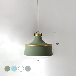 Minimalist Drum Matte Metal Dining Room Green Pendant Light Zawala #size