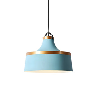 Minimalist Drum Matte Metal Dining Room Green Pendant Light Zawala Image - 7