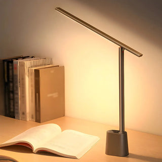 Minimalist White LED Linear Metal Bedroom Table Lamp Zawala Image - 1