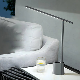 Minimalist White LED Linear Metal Bedroom Table Lamp Zawala Image - 10