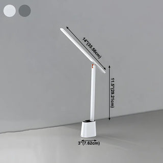 Minimalist White LED Linear Metal Bedroom Table Lamp Zawala #size