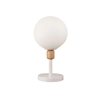 Modern Minimalist White Glass Globe Bedside Table Lamp Zawala Image - 10