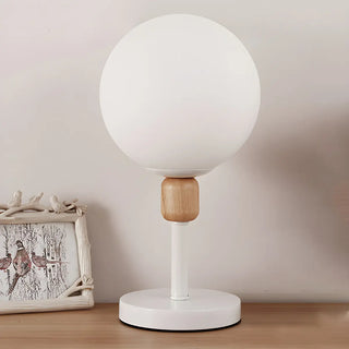 Modern Minimalist White Glass Globe Bedside Table Lamp Zawala Image - 6