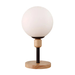 Modern Minimalist White Glass Globe Bedside Table Lamp Zawala Image - 9