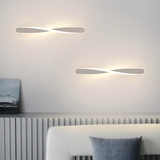 ZOWALA - Minimalist Rotating Wave Metal LED Vanity Wall Light Image - 1