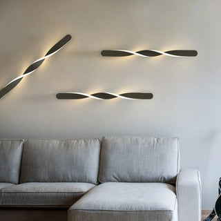 ZOWALA - Minimalist Rotating Wave Metal LED Vanity Wall Light Image - 2