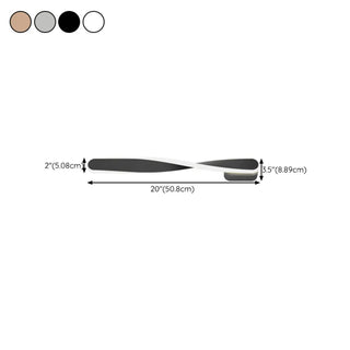 ZOWALA - Minimalist Rotating Wave Metal LED Vanity Wall Light #size