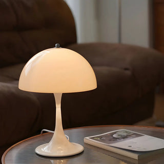 Minimalist White Dome Shade Glass Decorative Table Lamp Zawala Image - 1