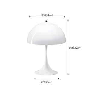 Minimalist White Dome Shade Glass Decorative Table Lamp Zawala #size