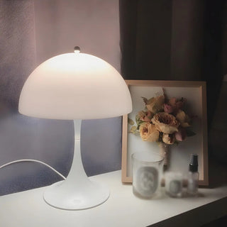 Minimalist White Dome Shade Glass Decorative Table Lamp Zawala Image - 3