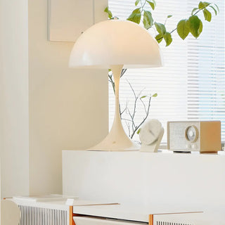 Minimalist White Dome Shade Glass Decorative Table Lamp Zawala Image - 4