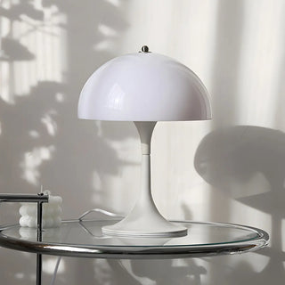 Minimalist White Dome Shade Glass Decorative Table Lamp Zawala Image - 5