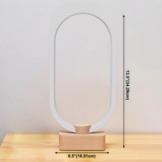 Modern Simple Oval LED Warm White Acrylic Table Lamp #size