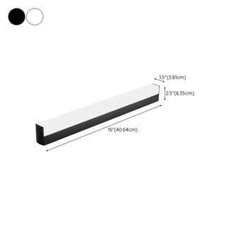 ZOWALA - Modern Black Rectangluar LED Bathroom Vanity Light #size