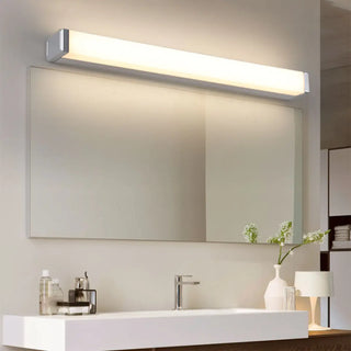 ZOWALA - Modern Black Rectangluar LED Bathroom Vanity Light Image - 3