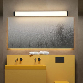 ZOWALA - Modern Black Rectangluar LED Bathroom Vanity Light Image - 4