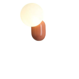 Modern Minimalist White Globe Resin LED Wall Light Zawala Image - 11