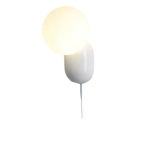 Modern Minimalist White Globe Resin LED Wall Light Zawala Image - 13