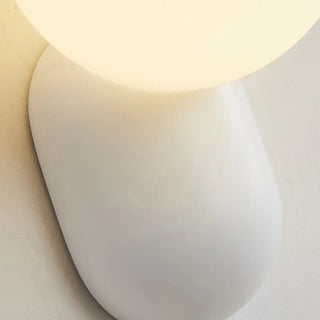 Modern Minimalist White Globe Resin LED Wall Light Zawala Image - 14