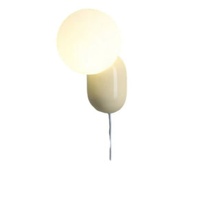 Modern Minimalist White Globe Resin LED Wall Light Zawala Image - 15