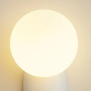 Modern Minimalist White Globe Resin LED Wall Light Zawala Image - 16