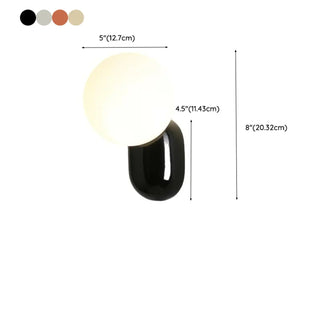 Modern Minimalist White Globe Resin LED Wall Light Zawala Image - 21
