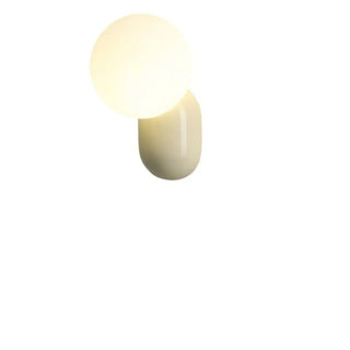 Modern Minimalist White Globe Resin LED Wall Light Zawala Image - 5
