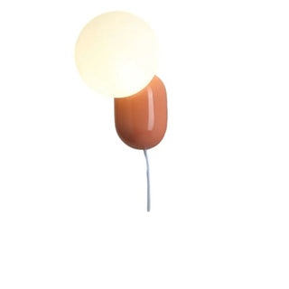 Modern Minimalist White Globe Resin LED Wall Light Zawala Image - 6
