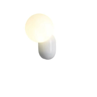 Modern Minimalist White Globe Resin LED Wall Light Zawala Image - 9