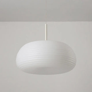 ZOWALA - Minimalist Modern LED White Resin Drum Pendant Light Image - 11