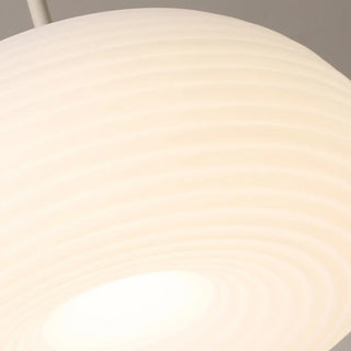 ZOWALA - Minimalist Modern LED White Resin Drum Pendant Light Image - 12