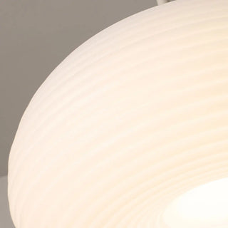 ZOWALA - Minimalist Modern LED White Resin Drum Pendant Light Image - 13