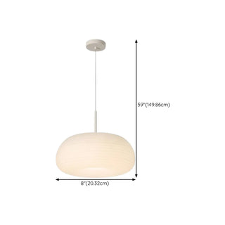 ZOWALA - Minimalist Modern LED White Resin Drum Pendant Light #size