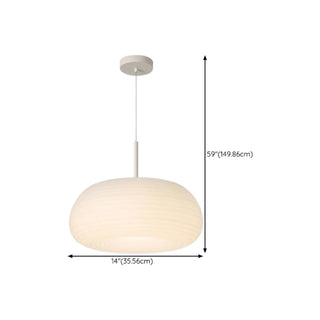 ZOWALA - Minimalist Modern LED White Resin Drum Pendant Light Image - 15