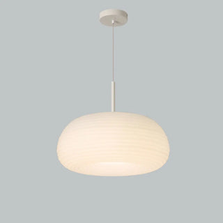 ZOWALA - Minimalist Modern LED White Resin Drum Pendant Light Image - 5