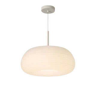 ZOWALA - Minimalist Modern LED White Resin Drum Pendant Light Image - 8