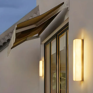 Minimalist Geometric Resin Outdoor Wall Light Fixture Zawala Image - 1