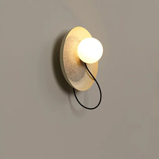Minimalist White Shade Round Metal LED Wall Sconce Zawala Image - 12
