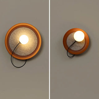 Minimalist White Shade Round Metal LED Wall Sconce Zawala Image - 13