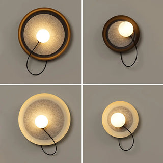 Minimalist White Shade Round Metal LED Wall Sconce Zawala Image - 14