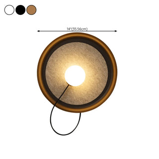 Minimalist White Shade Round Metal LED Wall Sconce Zawala #size
