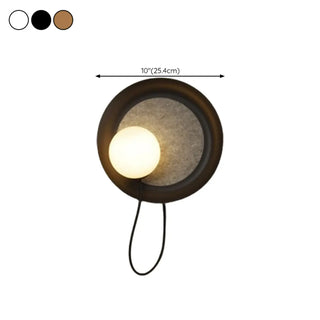 Minimalist White Shade Round Metal LED Wall Sconce Zawala Image - 18
