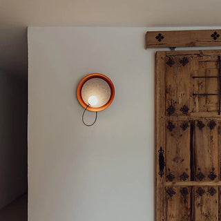 Minimalist White Shade Round Metal LED Wall Sconce Zawala Image - 2