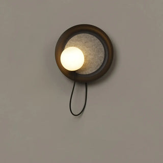 Minimalist White Shade Round Metal LED Wall Sconce Zawala Image - 4