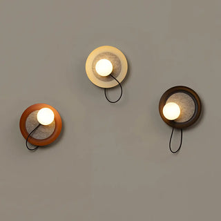 Minimalist White Shade Round Metal LED Wall Sconce Zawala Image - 8