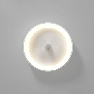 Minimalist White Round Flush Mount Ceiling Fan Light Zawala Image - 11