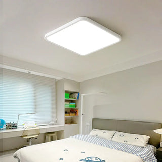 Minimalist White Rectangular LED Flush Mount Fixture Zawala Image - 1
