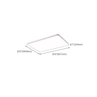 Minimalist White Rectangular LED Flush Mount Fixture Zawala #size