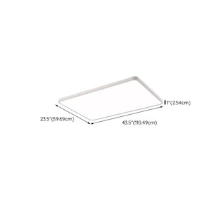 Minimalist White Rectangular LED Flush Mount Fixture Zawala Image - 17